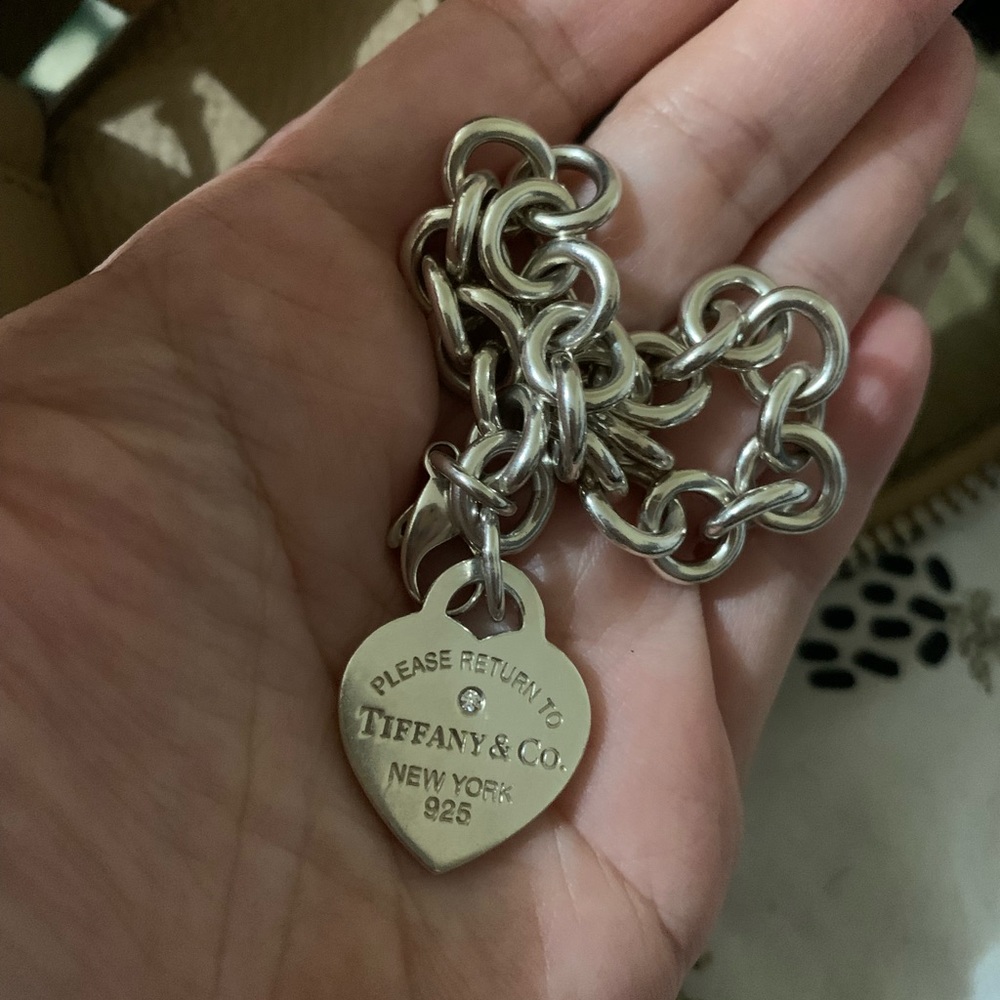 Tiffany and co RTT Diamond Heart Tag Charm Bracelet-PRICE FIRM